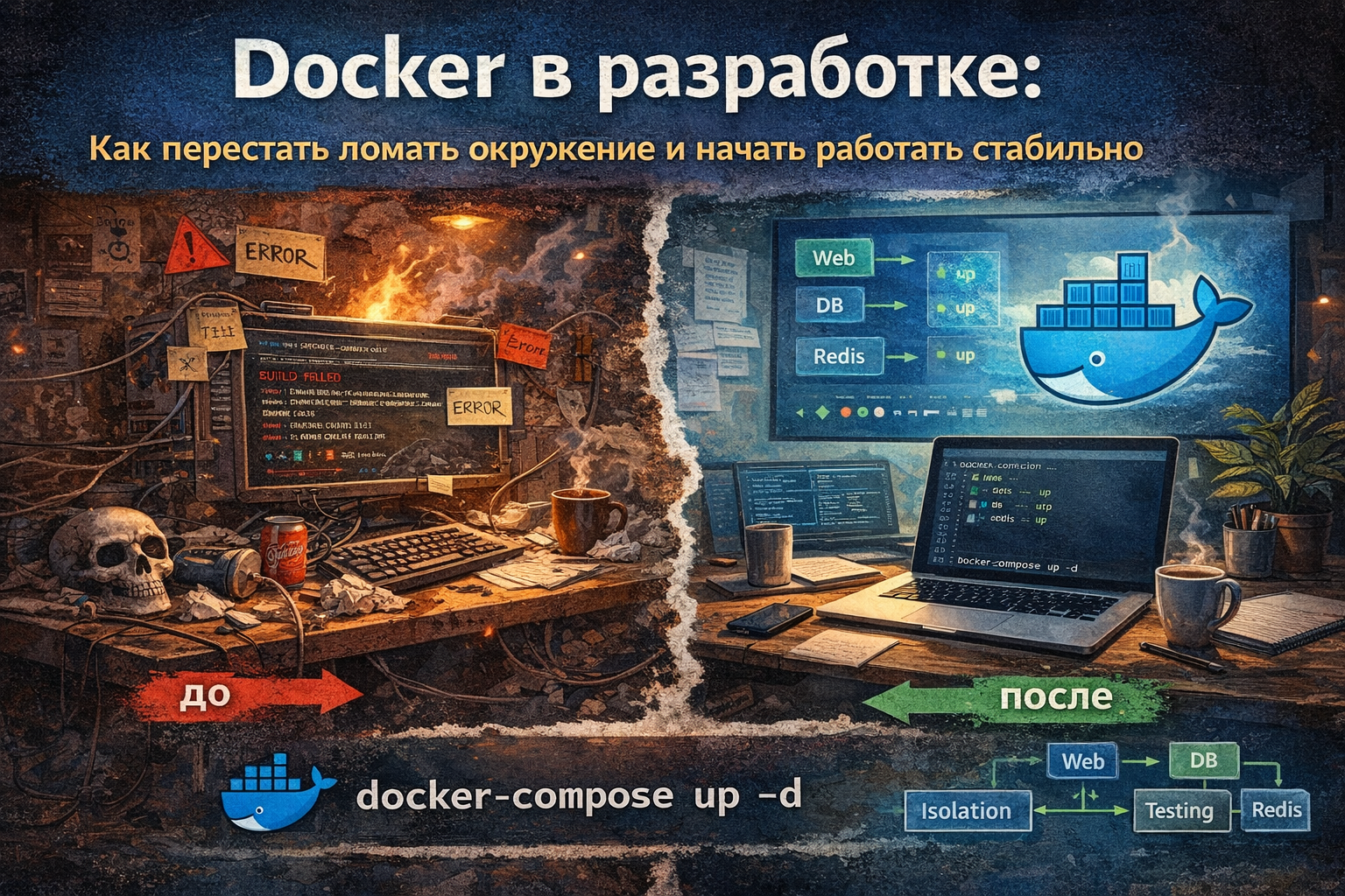 Docker в разработке: как перестать ломать окружение и начать работать стабильно