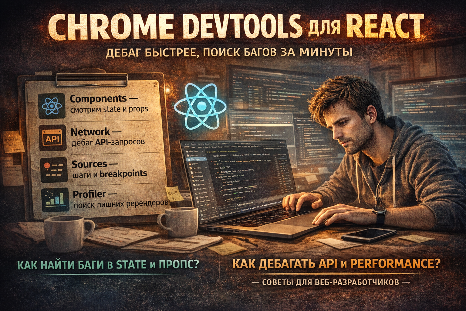 Chrome DevTools для React: как дебажить быстрее и находить баги за минуты